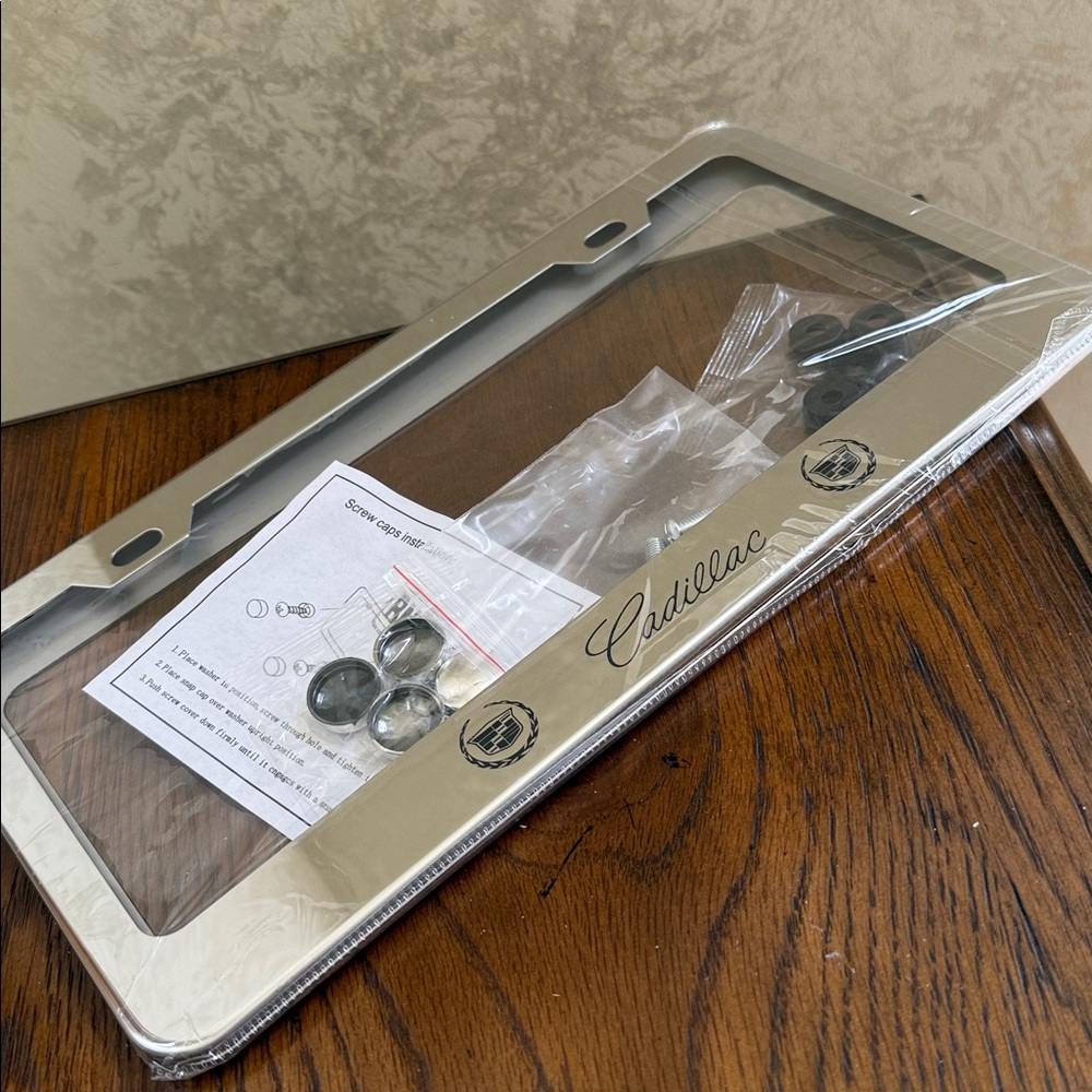 Cadillac License Plate Covers. Chrome plated. Front and Rear Frames. - Picture 7 of 14